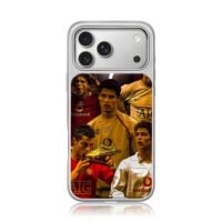 CR7 Manchester United collage iPhone 17 Pro Max Electroplated Silver Case1