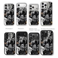 CR7 monochrome soccer collage Chris Brown Phone Case Black Electroplated Silver For Iphone 11 To 17