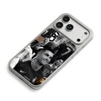 CR7 monochrome soccer collage iPhone 17 Pro Max Electroplated Silver Case2