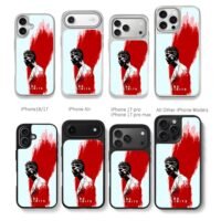 CR7 red profile art No Limits Chris Brown Phone Case Black Electroplated Silver For Iphone 11 To 17