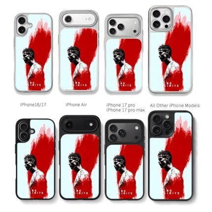 CR7 red profile art No Limits Chris Brown Phone Case Black Electroplated Silver For Iphone 11 To 17