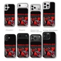 CR7 Ronaldo football collage Chris Brown Phone Case Black Electroplated Silver For Iphone 11 To 17