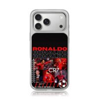 CR7 Ronaldo football collage iPhone 17 Pro Max Electroplated Silver Case1