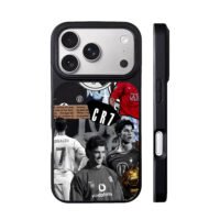 CR7 Ronaldo football collage MU Juve iPhone 17 Pro Max Black Case