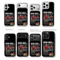 CR7 Ronaldo soccer collage Chris Brown Phone Case Black Electroplated Silver For Iphone 11 To 17