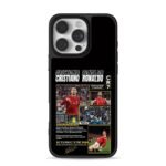 CR7 Ronaldo soccer collage iPhone 16 Pro Max Black Case