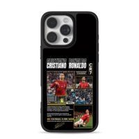 CR7 Ronaldo soccer collage iPhone 16 Pro Max Black Case
