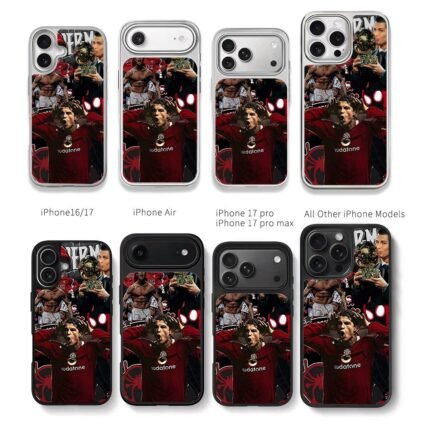 CR7 soccer collage with trophy Chris Brown Phone Case Black Electroplated Silver For Iphone 11 To 17
