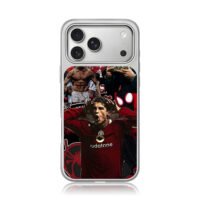 CR7 soccer collage with trophy iPhone 17 Pro Max Electroplated Silver Case1