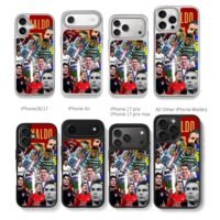 CR7 soccer trophy montage Chris Brown Phone Case Black Electroplated Silver For Iphone 11 To 17