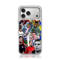CR7 soccer trophy montage iPhone 17 Pro Max Electroplated Silver Case1