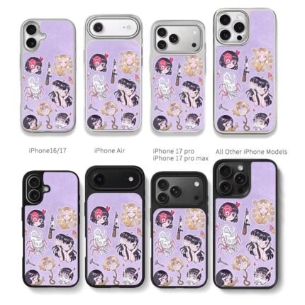 Creepy horror gothic anime stickers Chris Brown Phone Case Black Electroplated Silver For Iphone 11 To 17