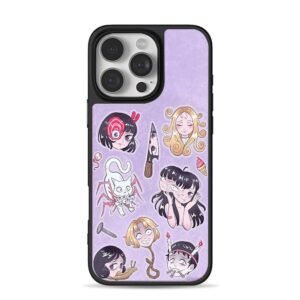 Creepy horror gothic anime stickers Phone Case for iPhone 11-17 & Samsung Galaxy S24-S26