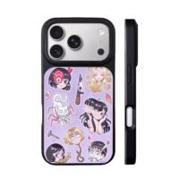 Creepy horror gothic anime stickers iPhone 17 Pro Max Black Case