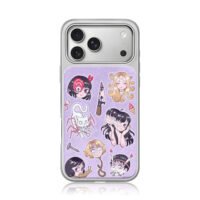 Creepy horror gothic anime stickers iPhone 17 Pro Max Electroplated Silver Case1