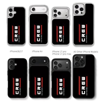 CREW Extreme Reckless Attitude racing stripe Chris Brown Phone Case Black Electroplated Silver For Iphone 11 To 17