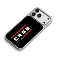 CREW Extreme Reckless Attitude racing stripe iPhone 17 Pro Max Electroplated Silver Case2