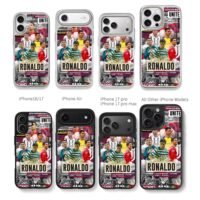 Cristiano Ronaldo club collage Chris Brown Phone Case Black Electroplated Silver For Iphone 11 To 17