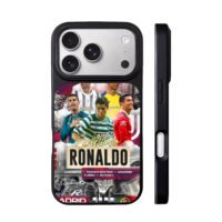 Cristiano Ronaldo club collage iPhone 17 Pro Max Black Case