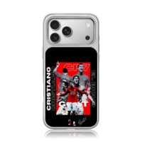Cristiano Ronaldo CR7 art iPhone 17 Pro Max Electroplated Silver Case1
