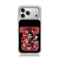 Cristiano Ronaldo Man Utd art iPhone 17 Pro Max Electroplated Silver Case1