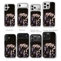 Crying crowned goth flame art Chris Brown Phone Case Black Electroplated Silver For Iphone 11 To 17