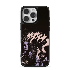 Crying crowned goth flame art iPhone 16 Pro Max Black Case