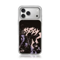 Crying crowned goth flame art iPhone 17 Pro Max Electroplated Silver Case1