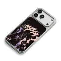 Crying crowned goth flame art iPhone 17 Pro Max Electroplated Silver Case2