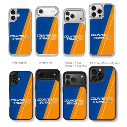 CS2 blue orange stripes Chris Brown Phone Case Black Electroplated Silver For Iphone 11 To 17