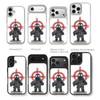 CSGO gas mask sniper red cross Chris Brown Phone Case Black Electroplated Silver For Iphone 11 To 17