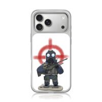 CSGO gas mask sniper red cross iPhone 17 Pro Max Electroplated Silver Case1