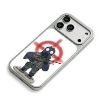 CSGO gas mask sniper red cross iPhone 17 Pro Max Electroplated Silver Case2