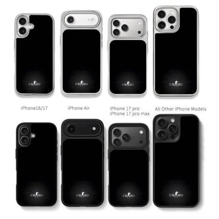 CSGO logo with aiming soldier Chris Brown Phone Case Black Electroplated Silver For Iphone 11 To 17
