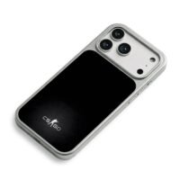CSGO logo with aiming soldier iPhone 17 Pro Max Electroplated Silver Case2