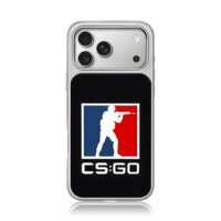 CSGO logo with white soldier iPhone 17 Pro Max Electroplated Silver Case1
