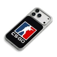 CSGO logo with white soldier iPhone 17 Pro Max Electroplated Silver Case2