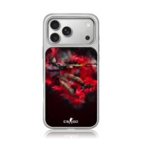 CSGO masked sniper red smoke iPhone 17 Pro Max Electroplated Silver Case1