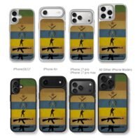 CSGO military soldier gun art Chris Brown Phone Case Black Electroplated Silver For Iphone 11 To 17