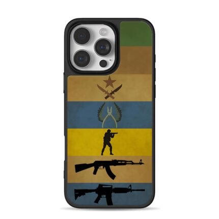 CSGO military soldier gun art iPhone 16 Pro Max Black Case