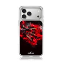 CSGO sniper soldier red smoke iPhone 17 Pro Max Electroplated Silver Case1
