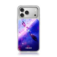 CSGO soldiers in purple space iPhone 17 Pro Max Electroplated Silver Case1