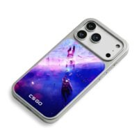 CSGO soldiers in purple space iPhone 17 Pro Max Electroplated Silver Case2