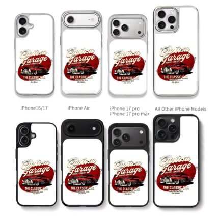 Custom garage red hot rod art Chris Brown Phone Case Black Electroplated Silver For Iphone 11 To 17