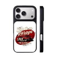 Custom garage red hot rod art iPhone 17 Pro Max Black Case