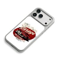 Custom garage red hot rod art iPhone 17 Pro Max Electroplated Silver Case2