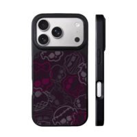 Cute gothic skull bow pattern iPhone 17 Pro Max Black Case