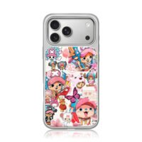 Cute One Piece Chopper pink collage iPhone 17 Pro Max Electroplated Silver Case1
