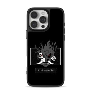 Cyber samurai oni mask red eye iPhone 16 Pro Max Black Case
