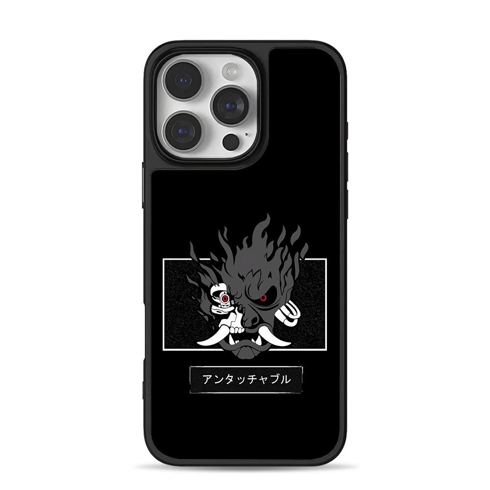 Cyber samurai oni mask red eye iPhone 16 Pro Max Black Case Cyber samurai oni mask red eye iPhone 16 Pro Max Black Case